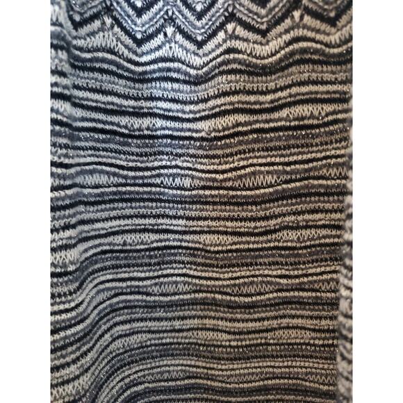 Knitted & Knotted Silver Stripe Chevron Wool Blend Sleeveless Midi Dress Medium - Picture 9 of 14
